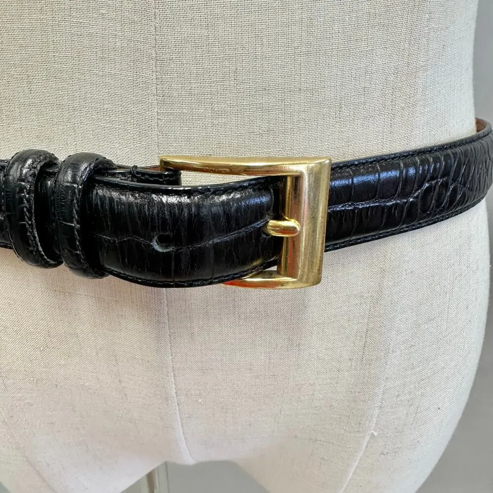 Lauren Ralph Lauren Logo Reversible Black Leather Belt Size‎ Large/X Large